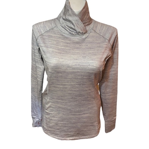 Reebok Running Top Grey Slab Print Long Sleeve Size XL - Picture 1 of 5